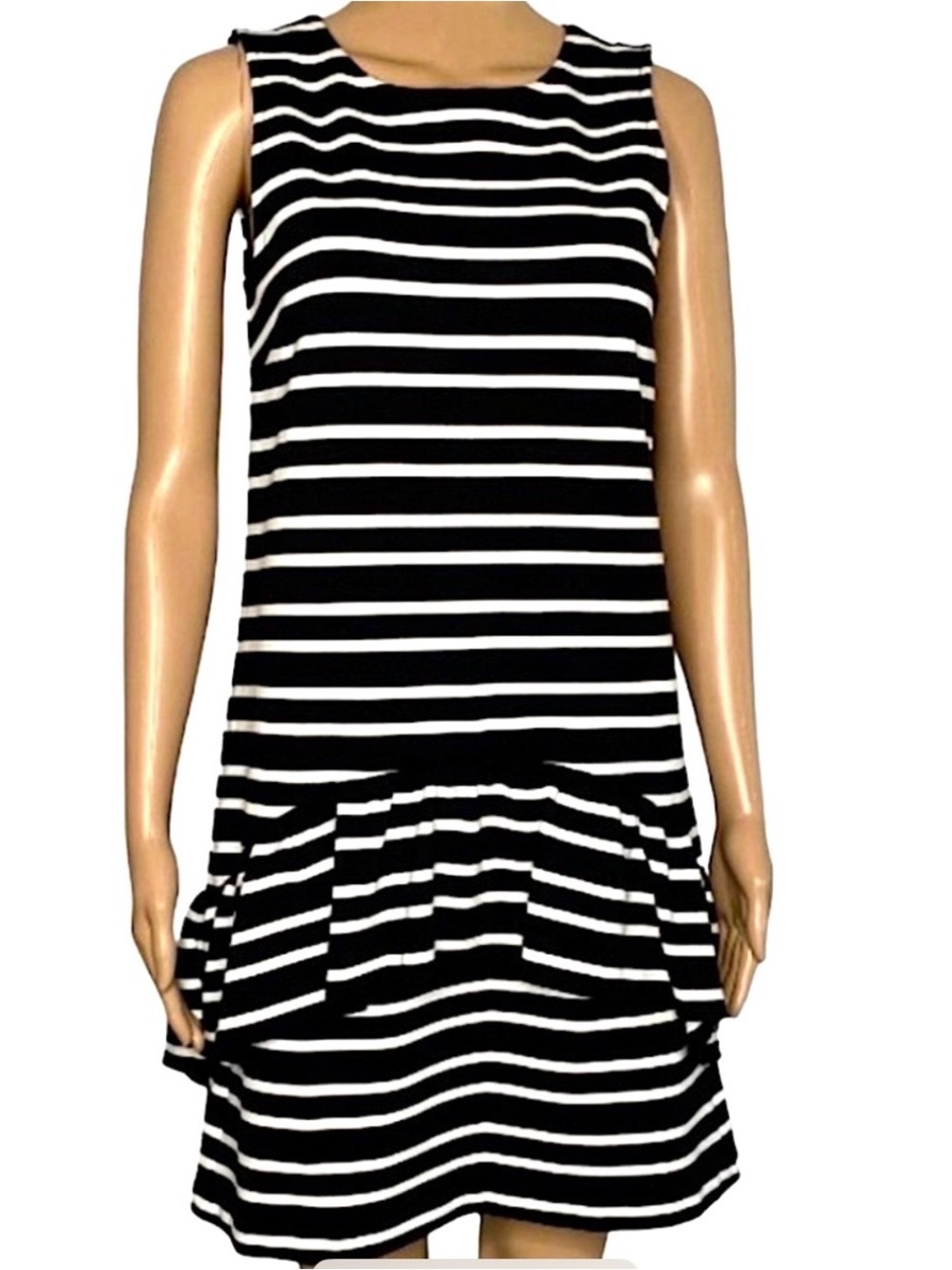 J. Crew striped A-line shift dress with ruffle Sz.XS